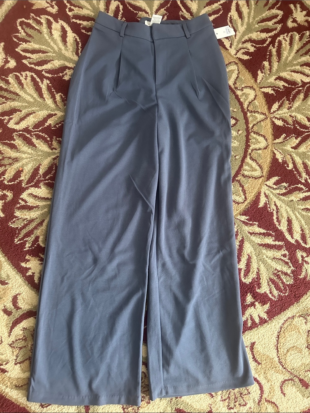 No comment Wide Leg High Waist  Blue pants